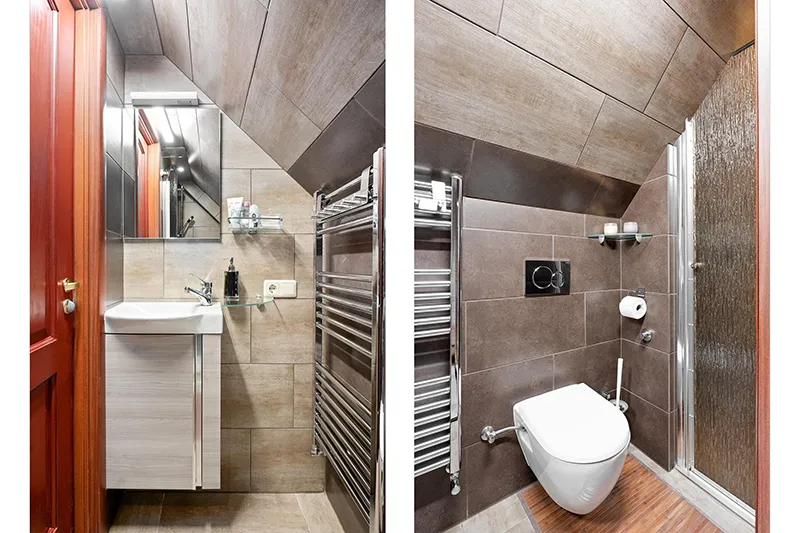 Washbank et toilettes - Installation du lavabo et des toilettes dans une petite pièce